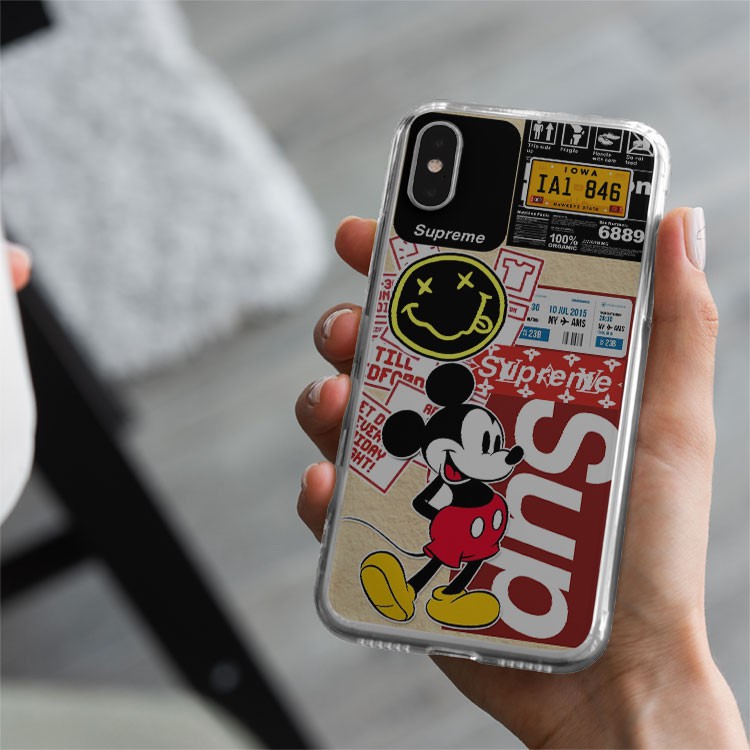 Ốp lưng iphone Mickey supreme cho Iphone 5 6 7 8 Plus X Xr 11 12 Pro Max JC20200800062