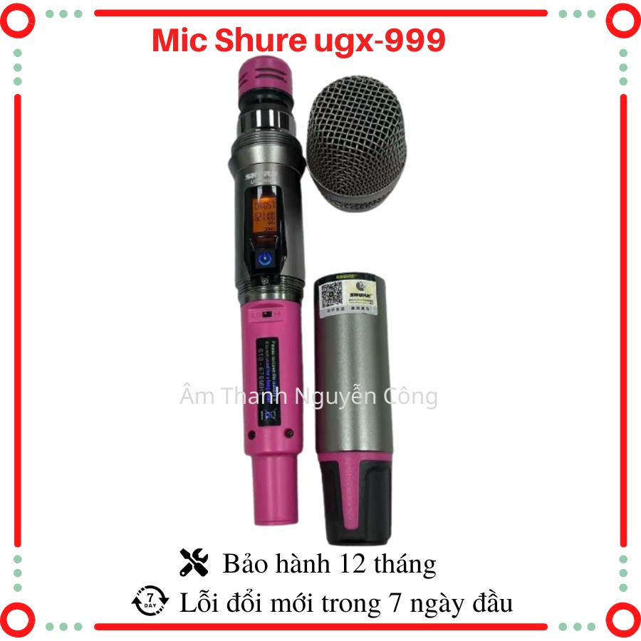 Mic,Micro Không Dây Shure UGX999 karaoke,Tự Động Dò Sóng Sạch,Tự ngắt, Chống Rú- rít, Độ Nhạy Cao, bh 12 tháng