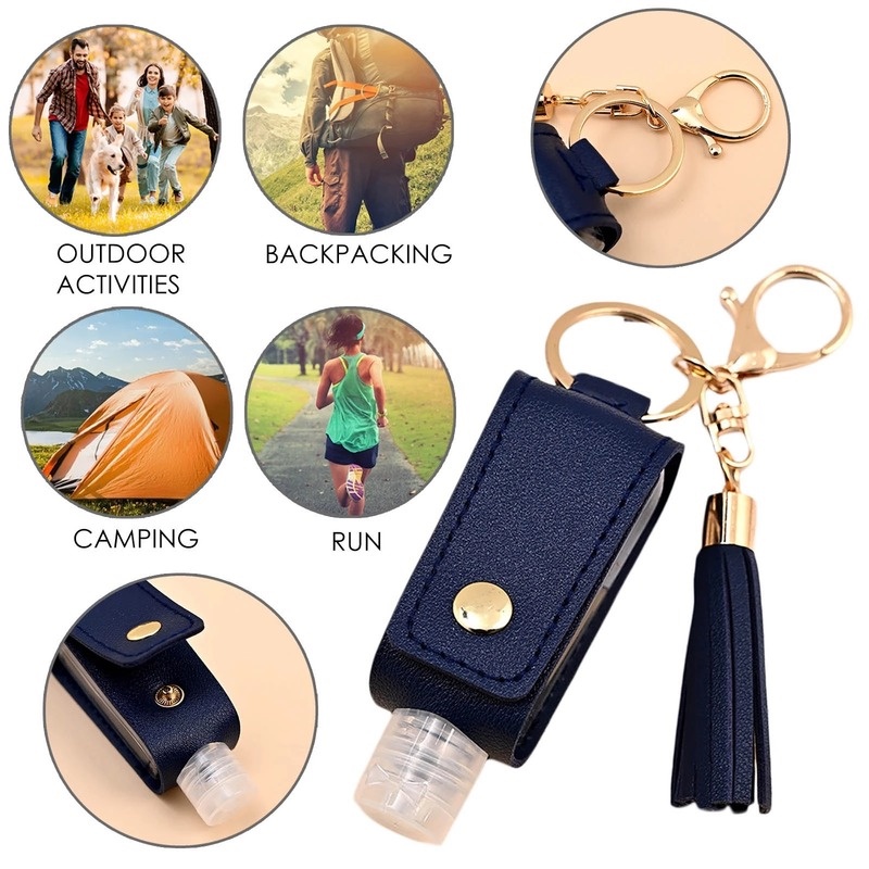 Hộp Đựng Nước Rửa Tay Mini Bằng Da PU Có Móc Treo Chống Rò Rỉ Tiện Dụng