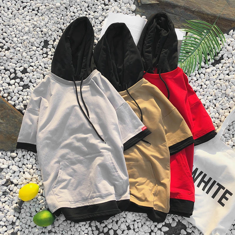 Áo hoodie tay ngắn năng động thời trang trẻ trung cá tính dành cho nam | BigBuy360 - bigbuy360.vn