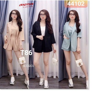 Bộ vest nữ - Vest nữ Hàn quốc cao cấp, vest công sở nữ ba món như hình T85