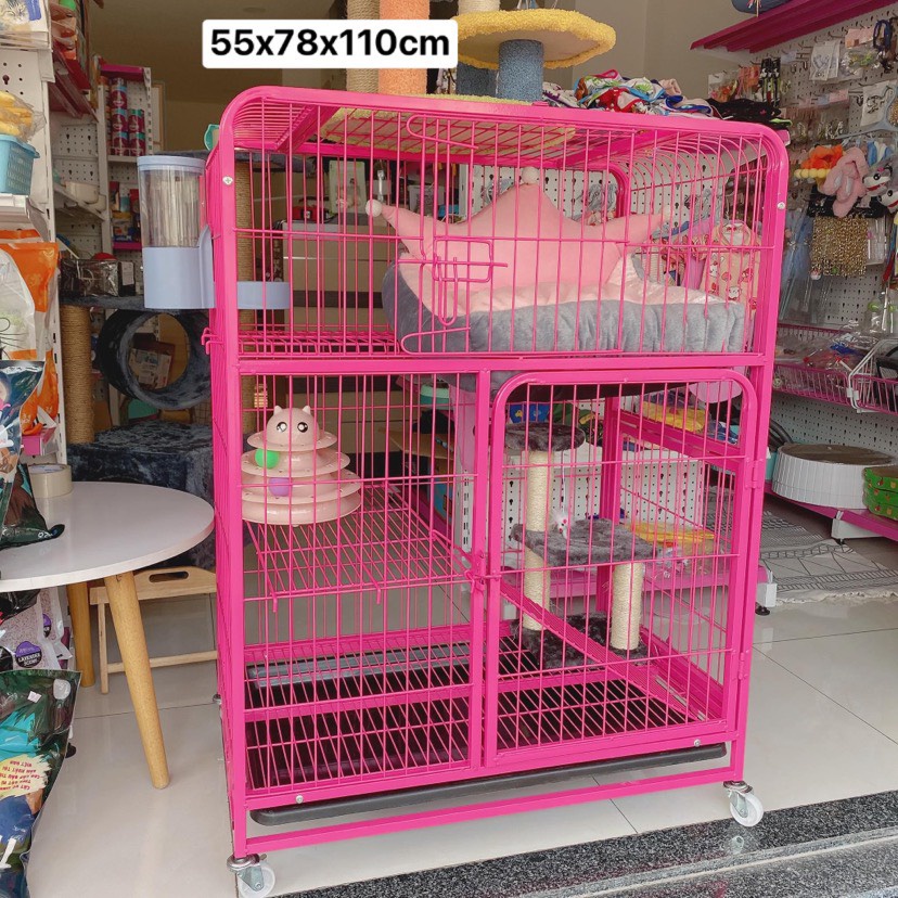 lồng/ chuồng mèo 3 tầng NAN ỐNG cao cấp 55x78x137cm