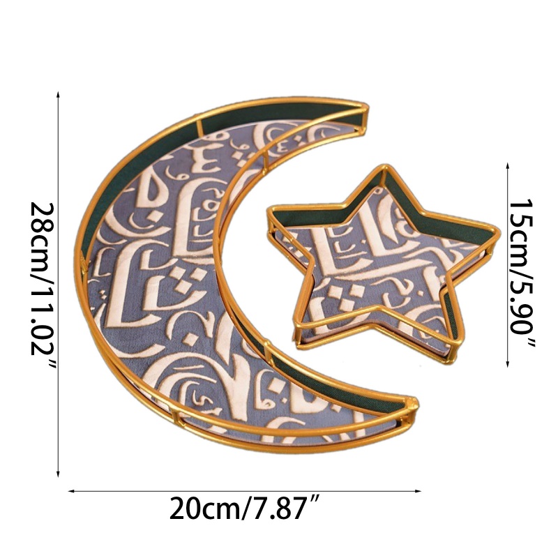 Khay Đựng Món Tráng Miệng Hình Trăng Sao Phong Cách Ramadan