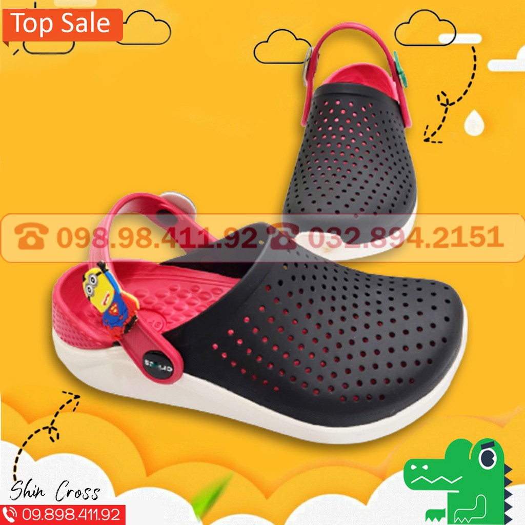 dép Cross cho bé dạng sục đỏ  đế trắng DEPCRZZ1 tặng thêm 6 sticker cross
