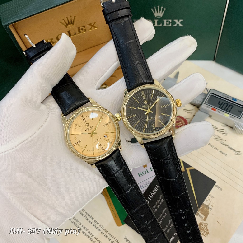 Đồng hồ nam Rolex mặt tròn classic dây da cao cấp bảo hành 12 tháng DH507 Shop404