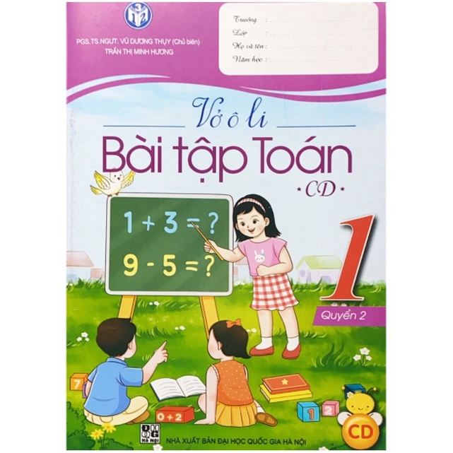 Sách - Combo Vở ô li bài tập Toán 1 (Quyển 1 + Quyển 2) - CD