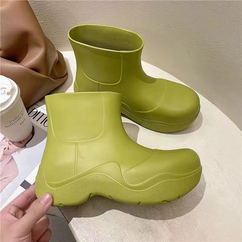 Bv Giày Bốt Cao Su Đi Mưa Đế Dày Ngắn Chống Thấm Nước Phong Cách Ahxigo Mono Thời Trang Ngoài Trời Cho Nữ