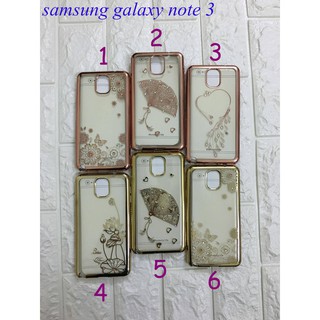 Ốp lưng dẻo đính đá viền màu cho Samsung Galaxy Note 3