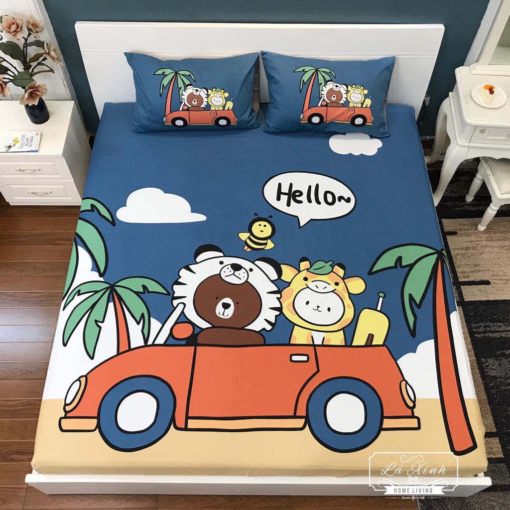 Bộ ga gối cotton 100% màu hoạt hình 3d cho bé Dreamhomebedding | BigBuy360 - bigbuy360.vn