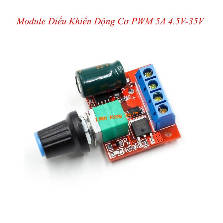 Module Điều Tốc Động Cơ DC PWM 5A 3-35V Chiết Áp Công Tắc