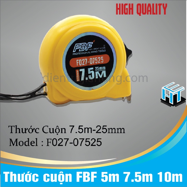 Thước cuộn FBF 5m 7.5m 10m thước dây dân dụng và công nghiệp, thước cuốn loại tốt (màu ngẫu nhiên)