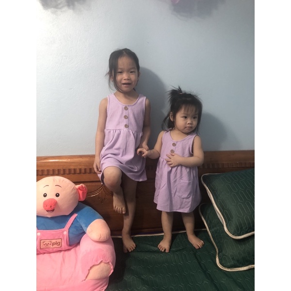 Đầm bé gái MG mini 0-6 tuổi  Đầm thun vân mềm xuất dư 02.22