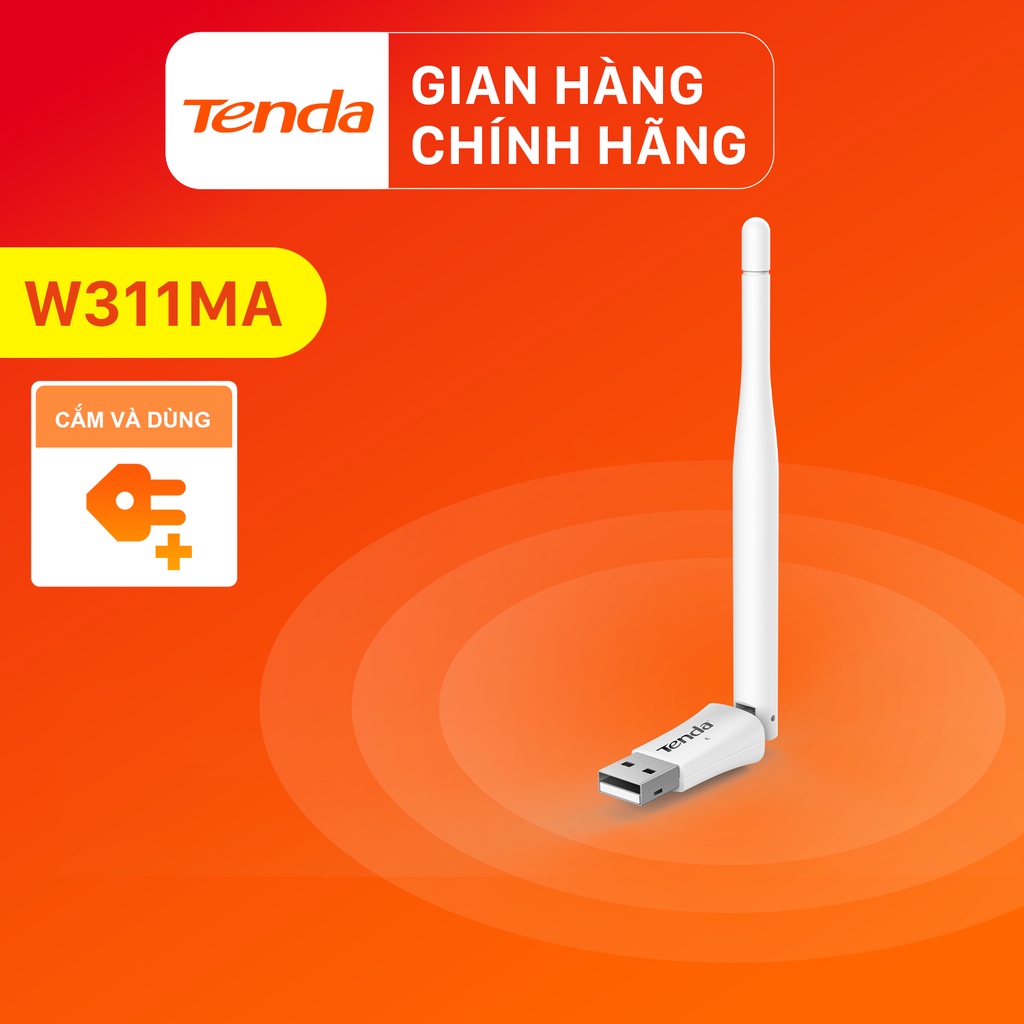 Tenda USB kết nối Wifi W311MA tốc độ 150Mbps - Hãng phân phối chính thức