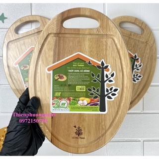 Thớt Oval Có Rãnh 280 Gỗ Đức Thành 01255