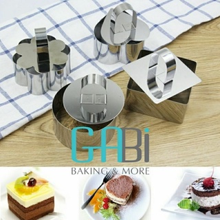 Khuôn ring mousse mini hình tim/vuông/hoa/tròn