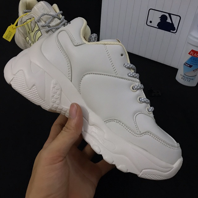 Tặng Hộp &amp; Lọ vệ sinh giày - Giày thể thao sneaker nam nữ MLB NY vàng, size 36-43.    .