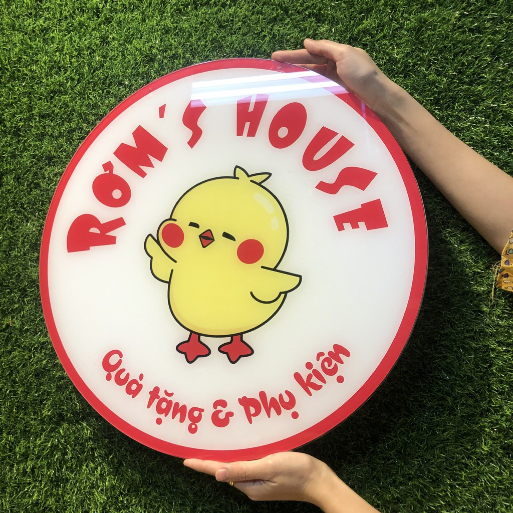 Bảng hiệu mica tròn treo shop - Thiết kế theo yêu cầu