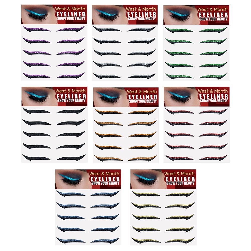 5 Cặp miếng dán kẻ mắt JULYSTAR tự dính phong cách Âu Mỹ dùng trang trí mắt khi đi hộp đêm