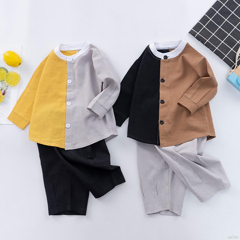 Set Trang Phục Gồm Áo Thun Cotton Tay Dài + Quần Dài Thời Trang Cho Bé Trai (2-6 Tuổi)