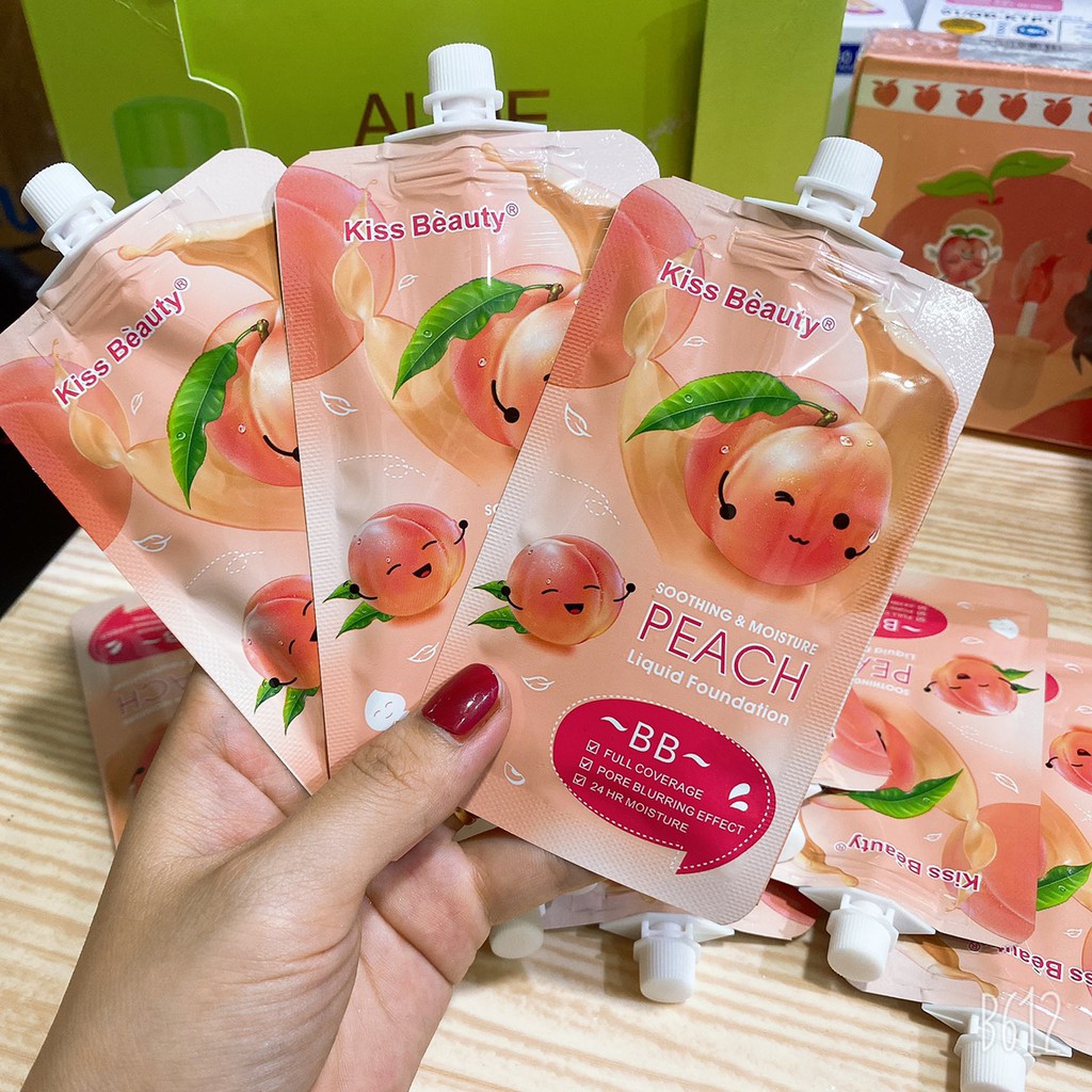 Túi kem nền kissbeauty đào siêu kute G410 | BigBuy360 - bigbuy360.vn