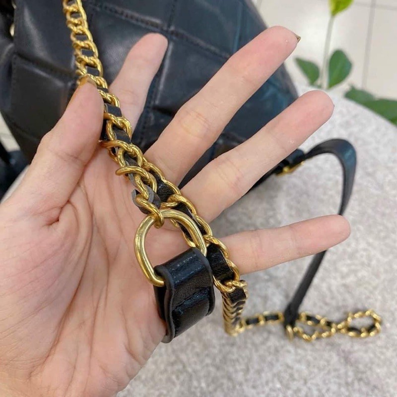 Balo thời trang rút dây màu đen da mềm sịn sò