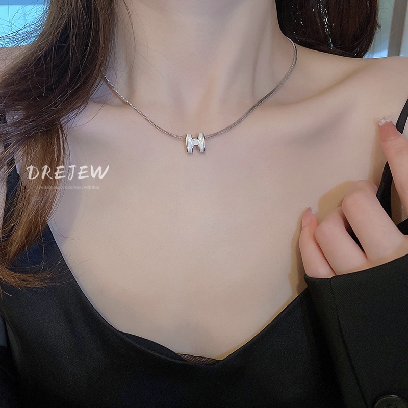 DREJEW Dây chuyền mặt chữ phong cách Hàn Quốc thời trang công sở sang trọng cao cấp dành cho nữ