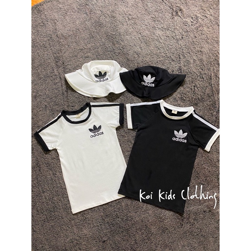 Set áo váy adidas kèm mũ cho bé gái
