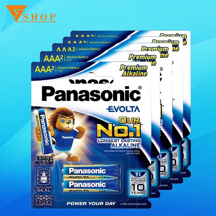 Combo 5 Vỉ Pin Panasonic Evolta AAA ( 1 vỉ 2 viên )