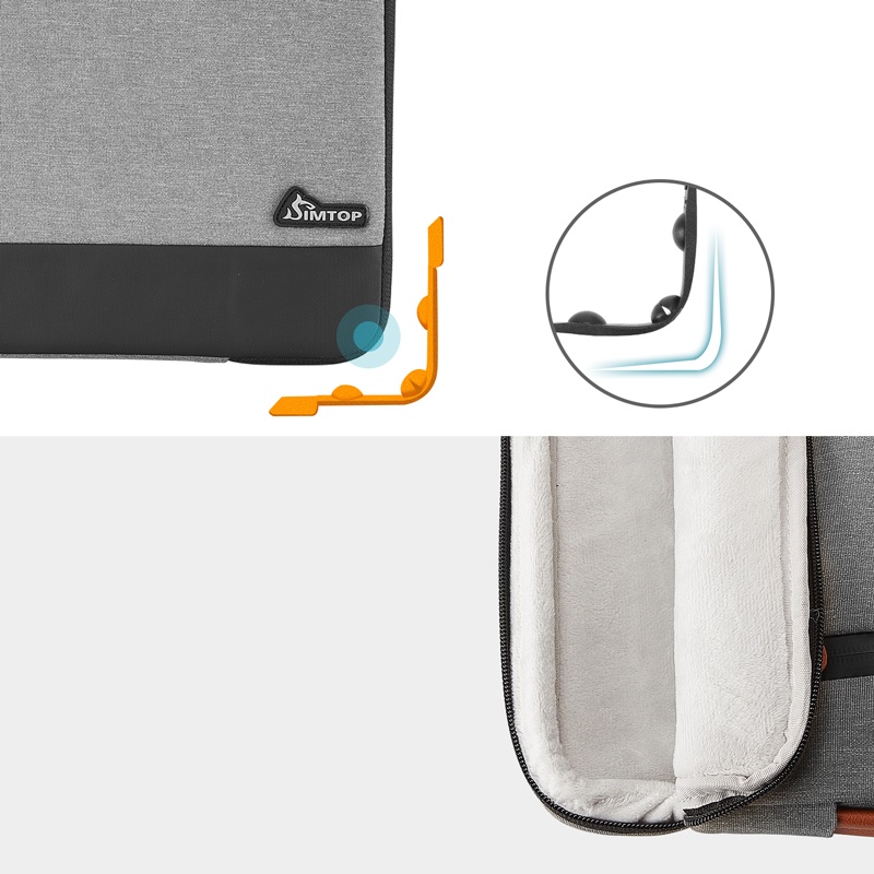 Túi Chống Sốc Cho Laptop, Macbook 14 inch Cao Cấp Có Quai Xách, Khóa YKK, Kháng Nước SIMTOP LEATHER AIR -Hàng Chính Hãng