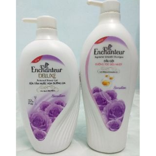 Combo sữa tắm enchanteur /dầu gội enchenteur sesation 650g
