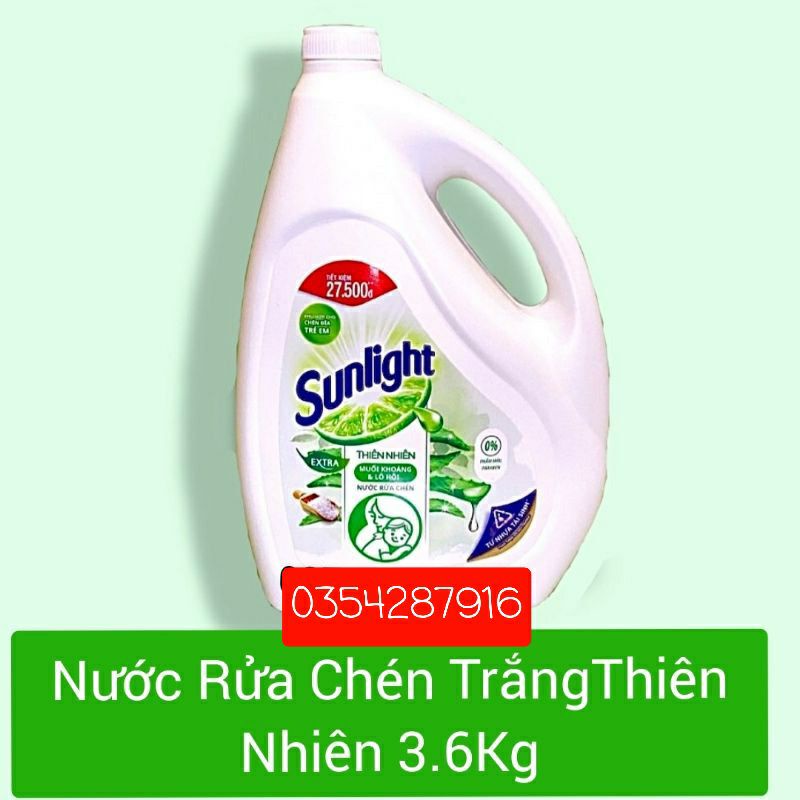 Nước rửa chén SUNLIGHT MUỐI KHOÁNG & LÔ HỘI 3,6Kg