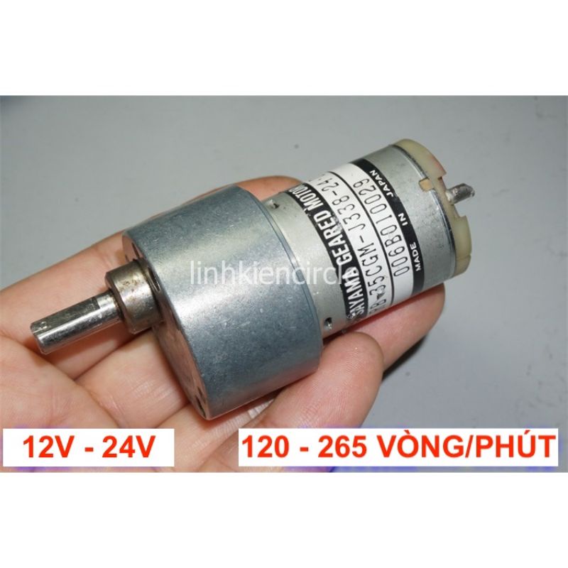 Moto giảm tốc chạy 12v và 24v tháo máy cũ của nhật