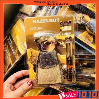 (siêu rẻ) Túi thơm Cafe treo xe Hazelnut (tặng kèm tinh dầu)