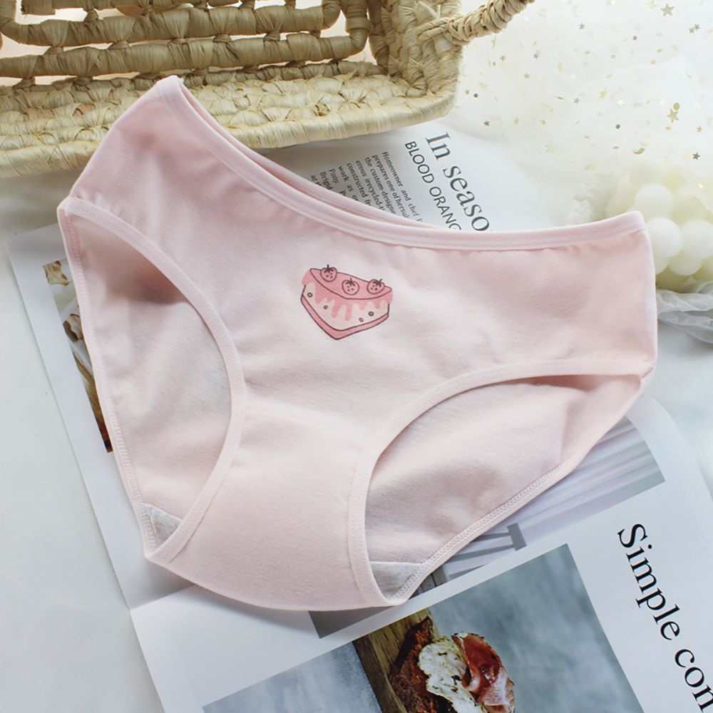 Quần Lót Thoáng Khí Lưng Vừa In Họa Tiết Dễ Thương Cho Nữ