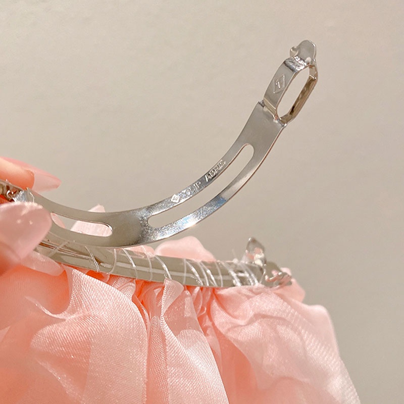 Kẹp Tóc Hình Nơ Bằng Lưới Cỡ Lớn Thời Trang Hàn Quốc Xinh Xắn