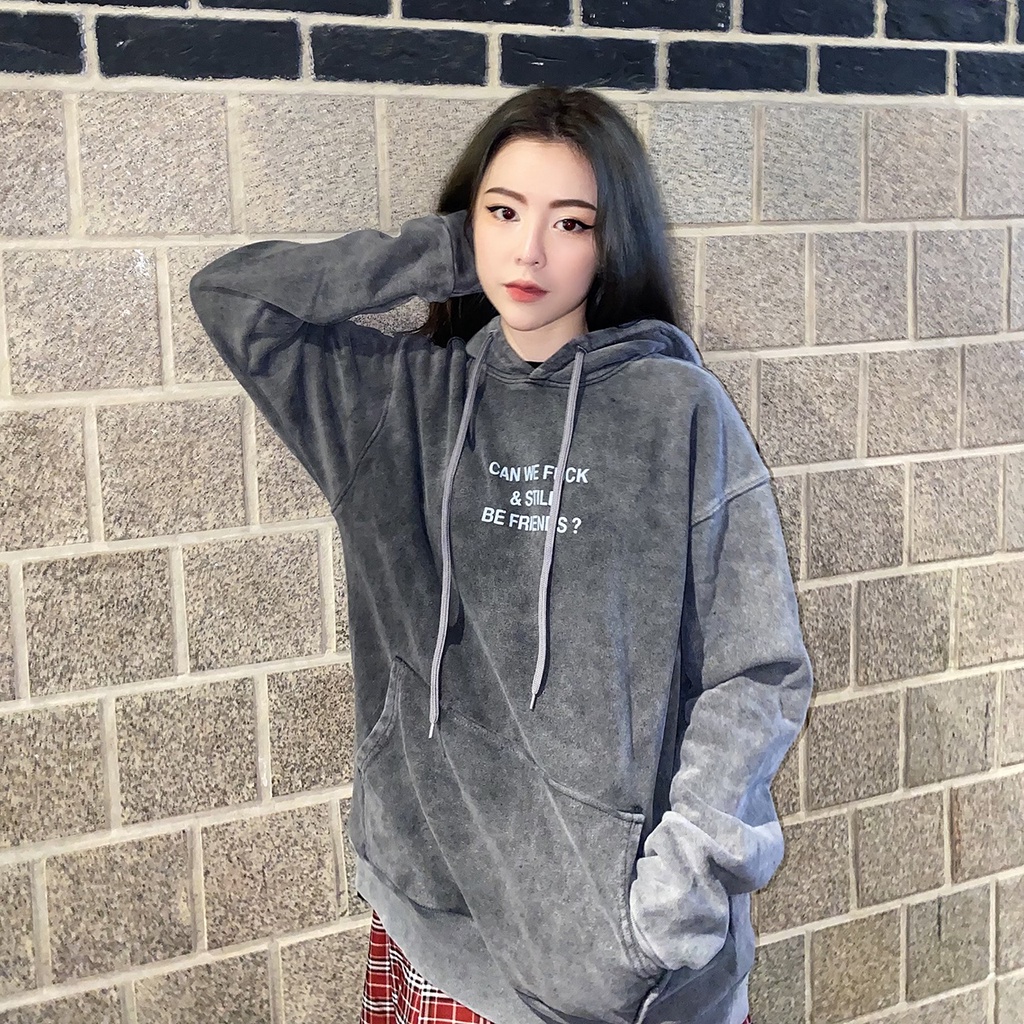 Áo Hoodie Sweater Local Brand chính hãng, Outerwears, Unisex - "STILL BE FRIEND" WASHED IN GREY