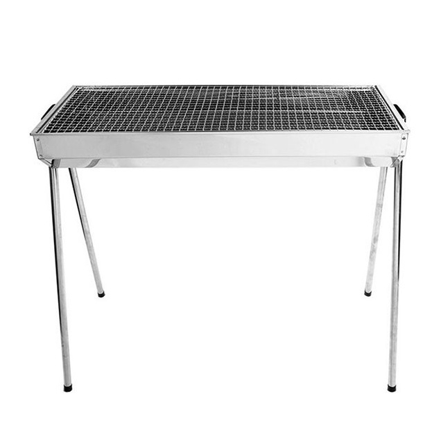 Bếp nướng BBQ ngoài trời dã ngoại nướng than hoa inox gấp gọn chân cao