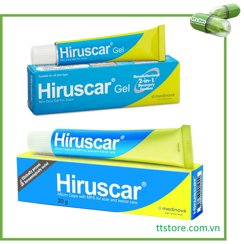 Gel dùng cho sẹo vừa, sẹo lõm, sẹo thâm Hiruscar gel