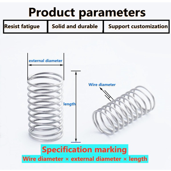 Lò Xo Áp Suất 1.6mm Đường Kính 10 / 12 / 13 / 15 / 16mm Dài 20mm - 150mm SUS304 Bằng Thép Không Gỉ