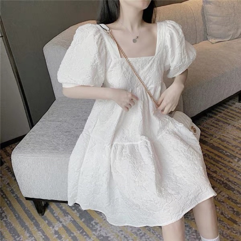 Váy Gấm Dáng Babydoll 2 Màu Siêu Xinh Có Ảnh Thật Kèm Video