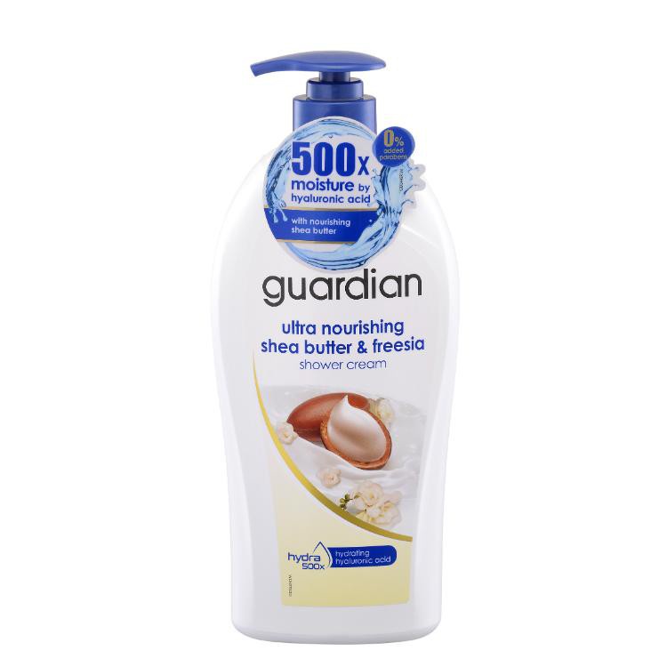 Sữa Tắm Dưỡng Ẩm Guardian Ultra Nourishing Shea Butter &amp; Freesia Shower Cream Bơ Hạt Mỡ Và Lan Nam Phi 1000ml / 1L