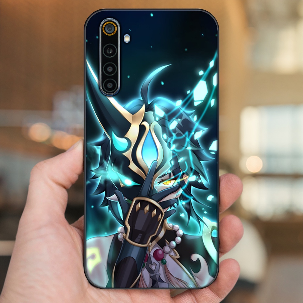 Ốp lưng Realme 6, 6 Pro viền đen in hình Xiao Genshin Impact