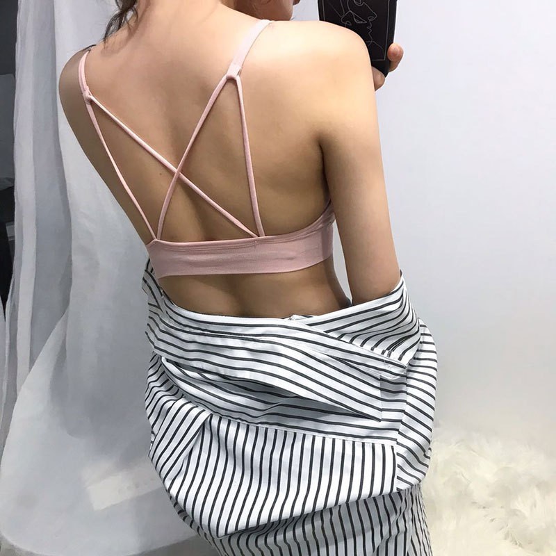 Áo Lót Bra Cotton Dây Đan Chéo Ngực Và Lưng Sexy mã CR3