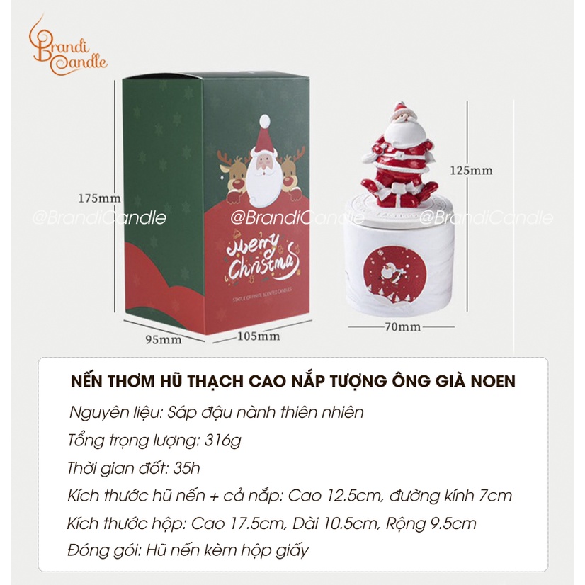 Nến thơm sáp đậu nành nắp tượng ông già noen