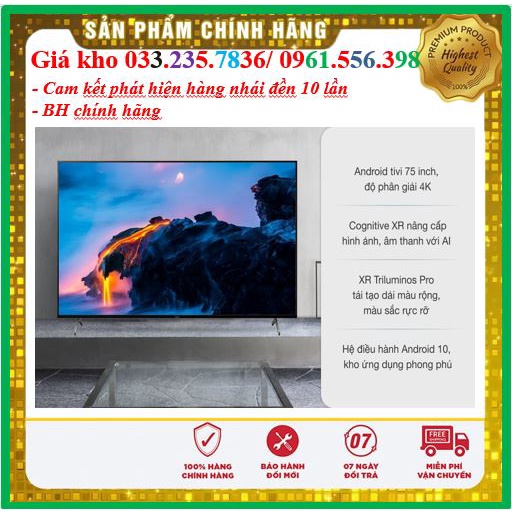 Android Tivi Sony 4K 75 inch XR-75X90J, 75X90J - Mới 100%