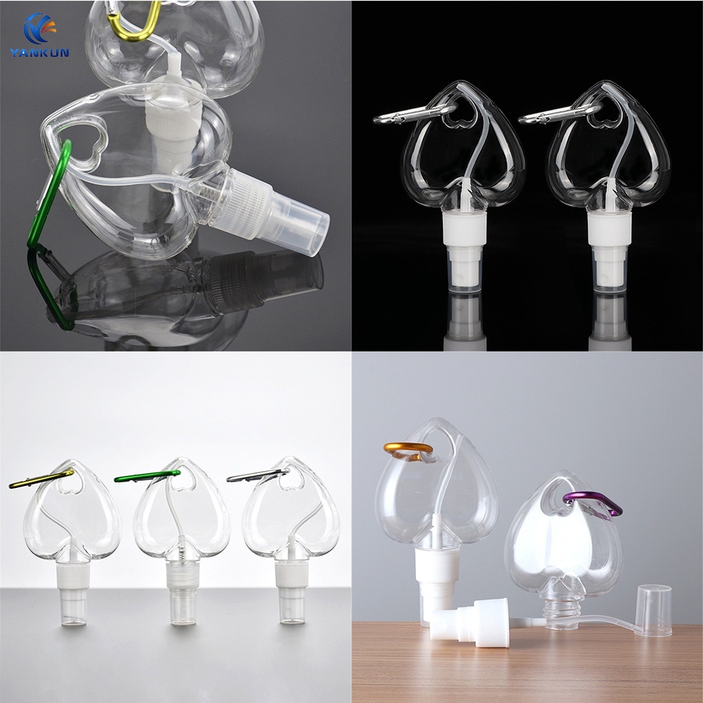 [Hàng mới về] Bình rỗng có vòi xịt hình trái tim bằng nhựa dung tích 50ml thiết kế đáng yêu độc đáo