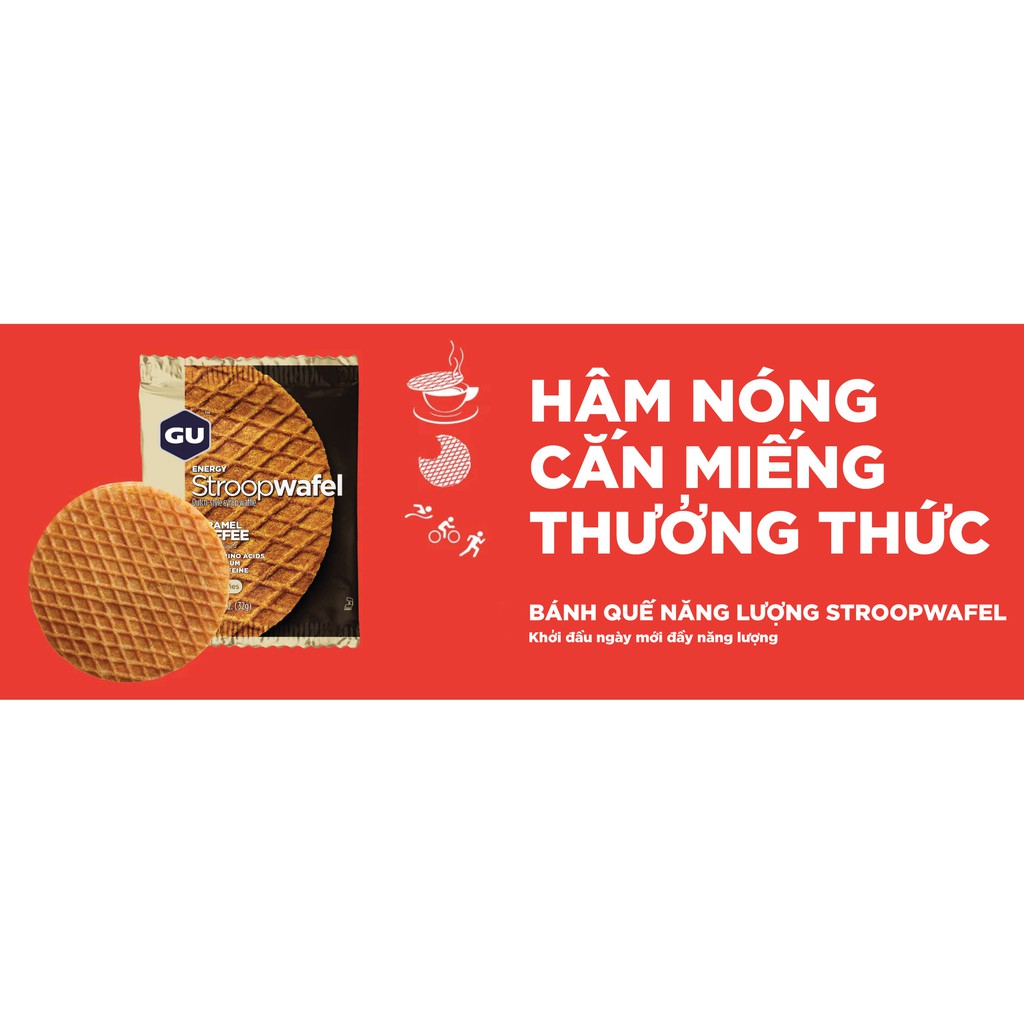 [CHÍNH HÃNG] BÁNH QUẾ NĂNG LƯỢNG STROOPWAFEL GU ENERGY VỊ CARAMEL CÀ PHÊ - HỘP 16 GÓI