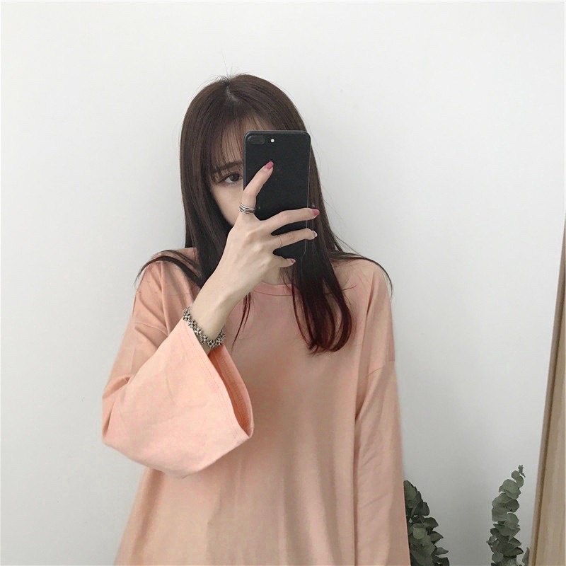 [ PINK_BASIC ] Áo thun tay dài TRƠN Unisex