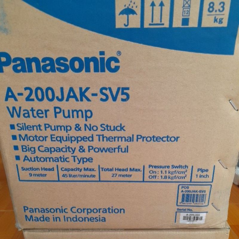 Máy bơm tăng áp 200W Panasonic A-200JAK-SV5  hàng nhập khẩu từ indonesia bảo hành 12 tháng, thương hiệu nhật bản