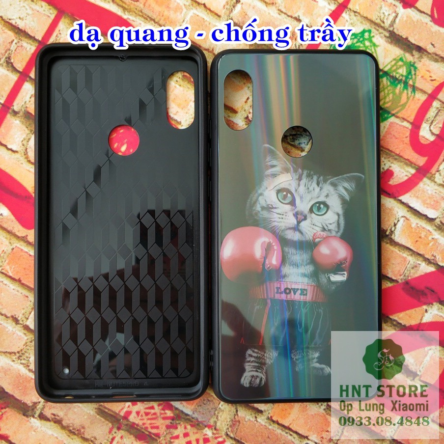 DẠ QUANG CHỐNG TRẦY - ỐP LƯNG XIAOMI REDMI NOTE 5 PRO - chống trầy viền cao su có lớp hồng quang